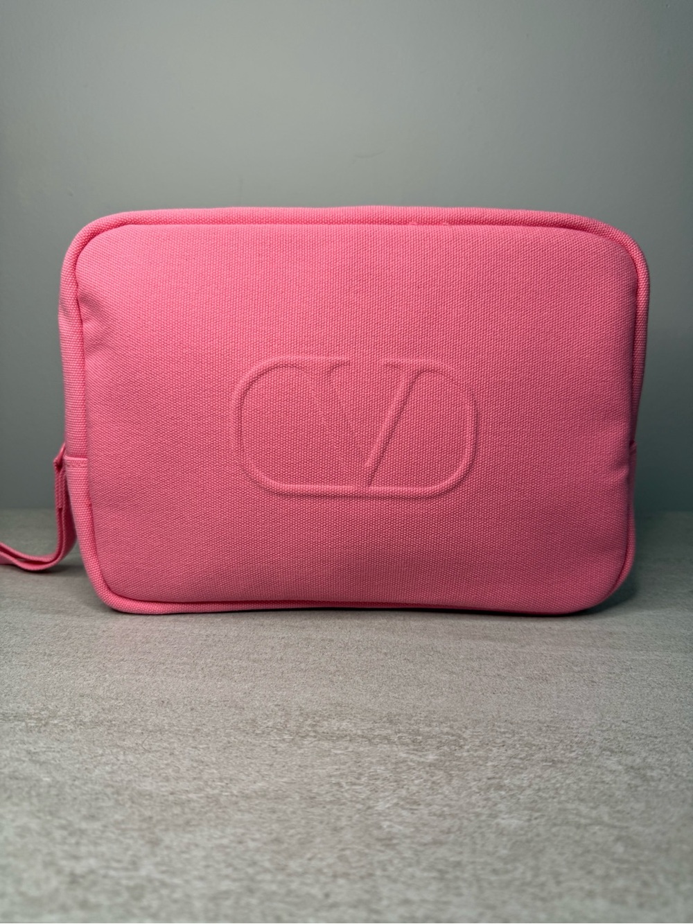 Valentino Pink Canvas Cosmetic Pouch
